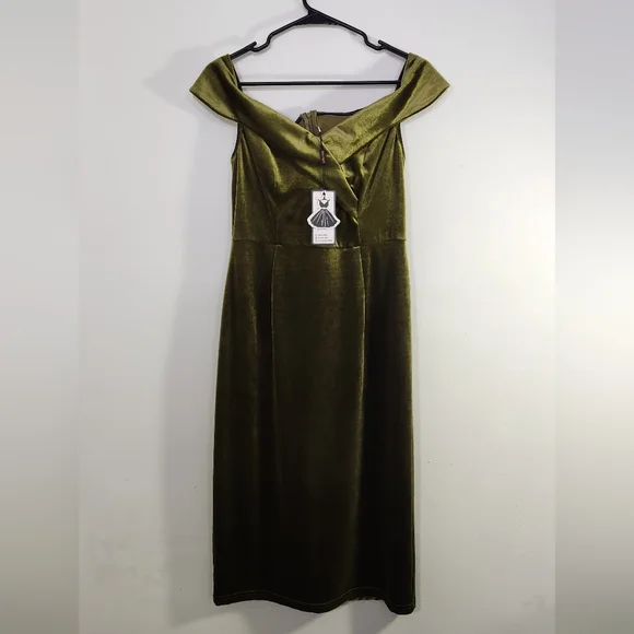 olive green vintage dress Be Your All Vintage Olive Green Midi Dress – Shop the Mint